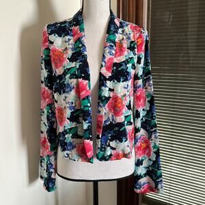 Lush | Open Front Crop Floral Jacket Size M